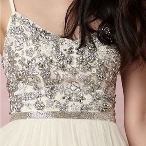 Needle & Thread Cream and Silver Embellished Dress